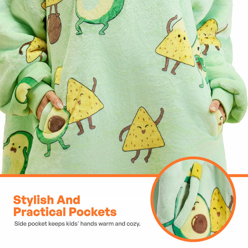 Adult Sherpa Wearable Blanket-Avocado