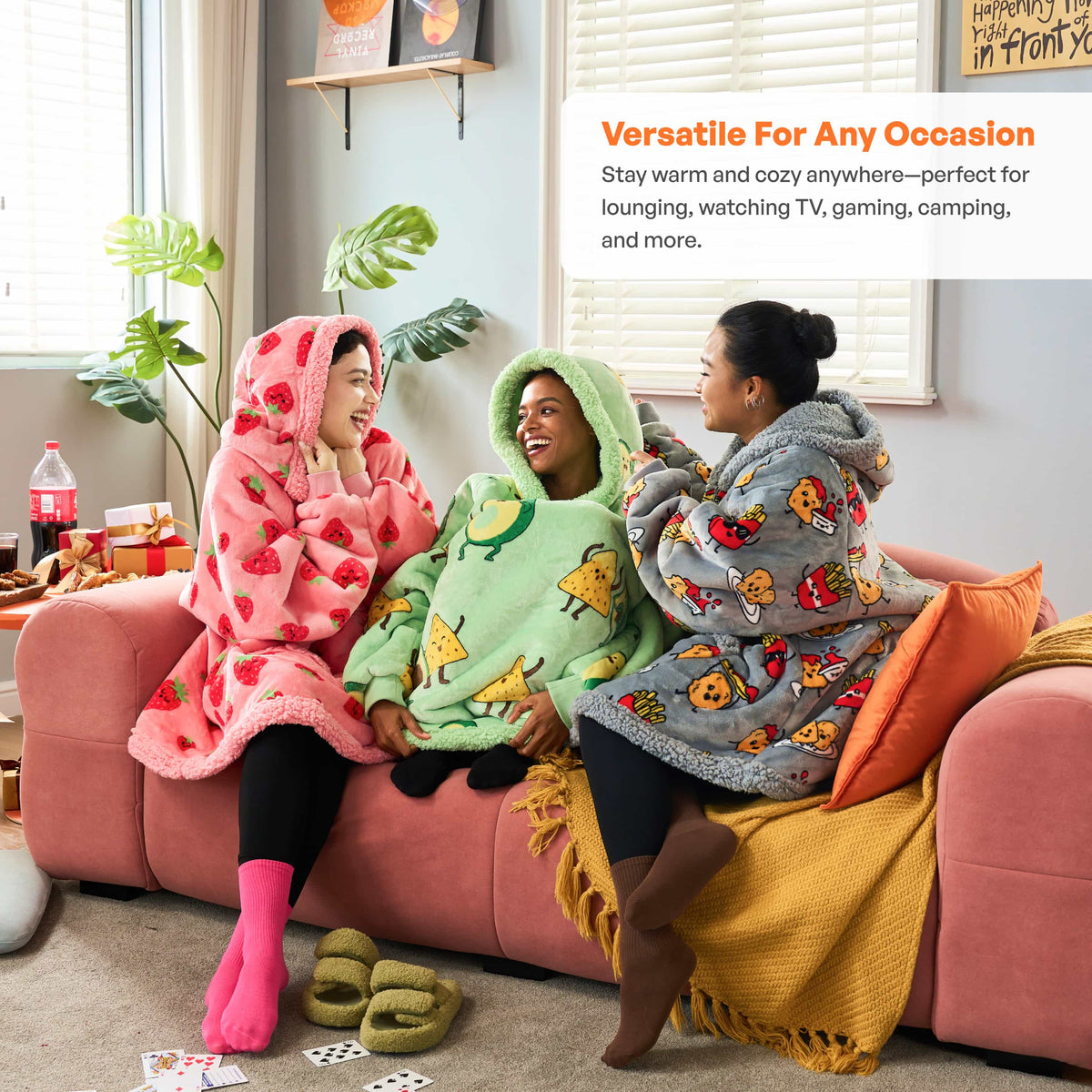 Adult Sherpa Wearable Blanket-Avocado