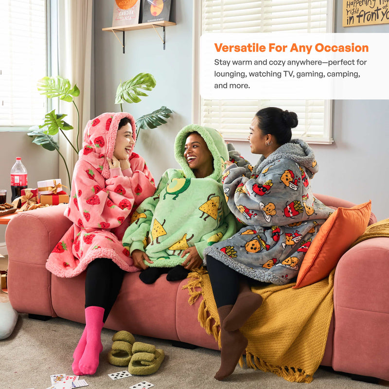 Adult Sherpa Wearable Blanket-Avocado