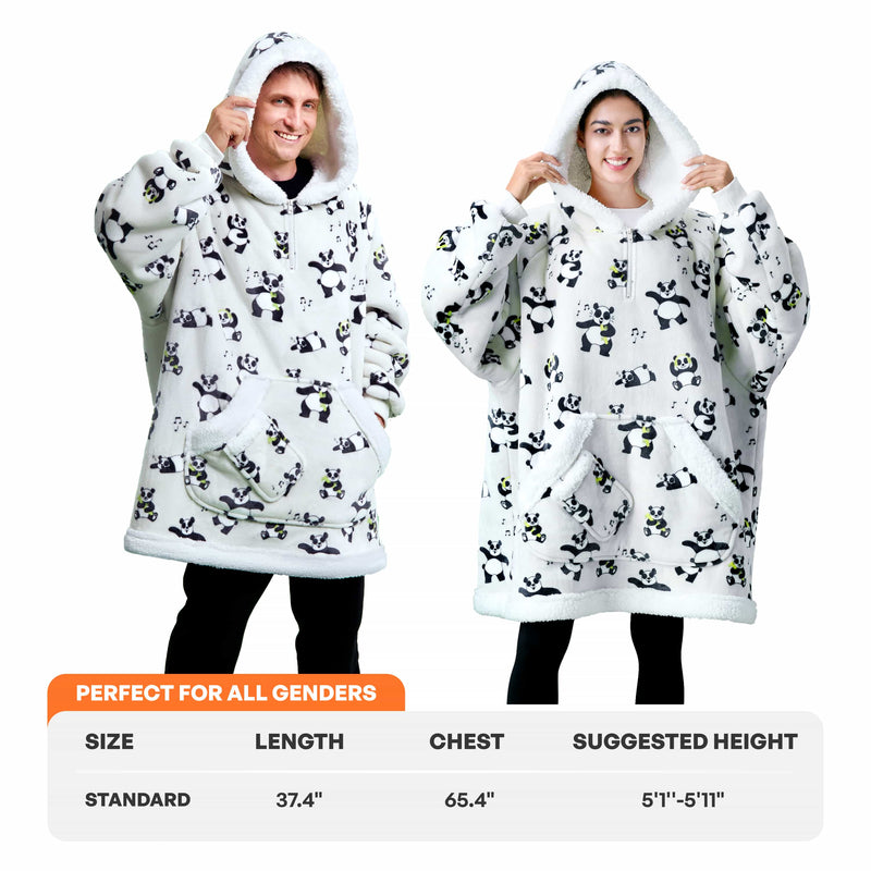 Adult Sherpa Wearable Blanket-Panda