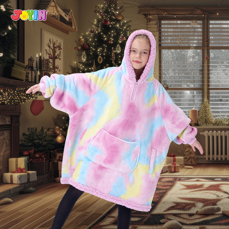 Kids' Sherpa Wearable Blanket-Cotton Candy Tie Dye