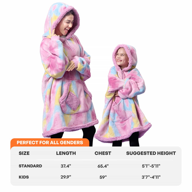 Kids' Sherpa Wearable Blanket-Cotton Candy Tie Dye