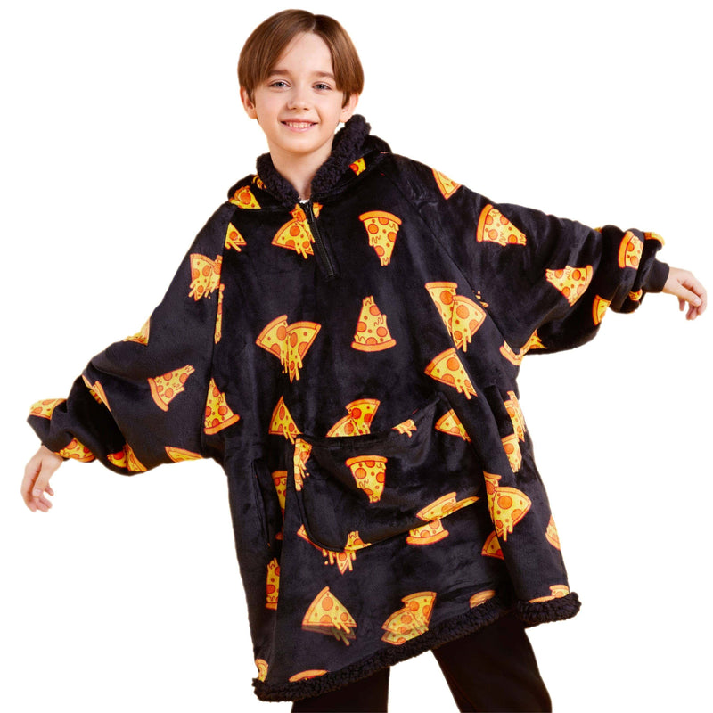 Kids' Sherpa Wearable Blanket-Pizza