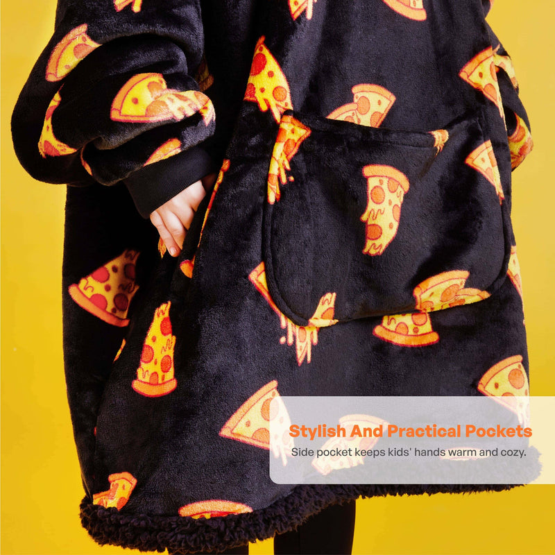 Kids' Sherpa Wearable Blanket-Pizza