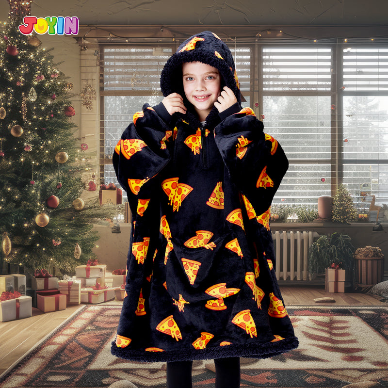 Kids' Sherpa Wearable Blanket-Pizza