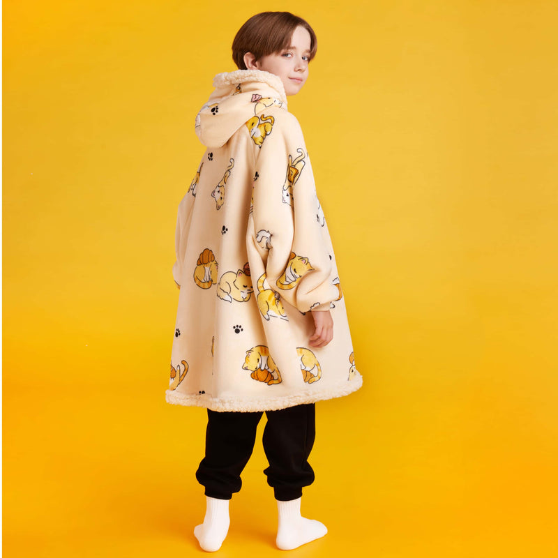 Kids' Sherpa Wearable Blanket-Cat