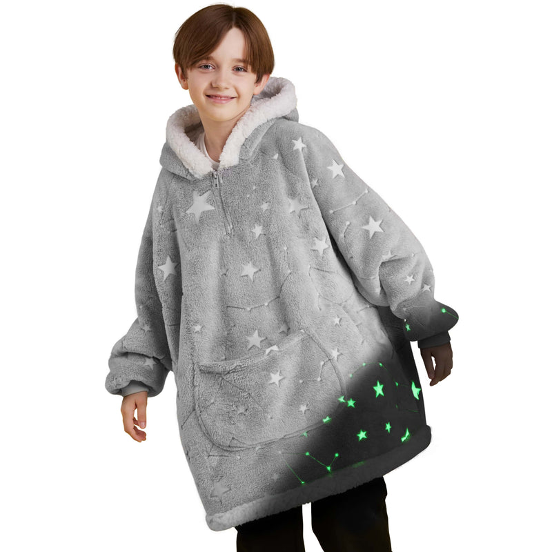 Kids' Sherpa Wearable Blanket-Star glow print