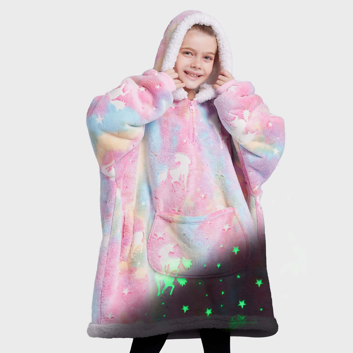 Kids Hooded blanket Unicorn ,Wearable Blanket Hoodie, Kids Hoodie Blanket, Wearable Sherpa Fleece Hooded Blanket, Xmas blanket, Gift for online kid