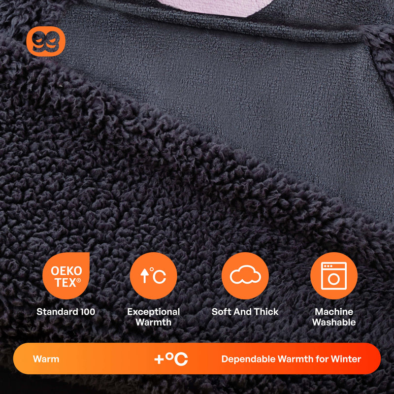 Adult Sherpa Wearable Blanket-Black Cat Shape