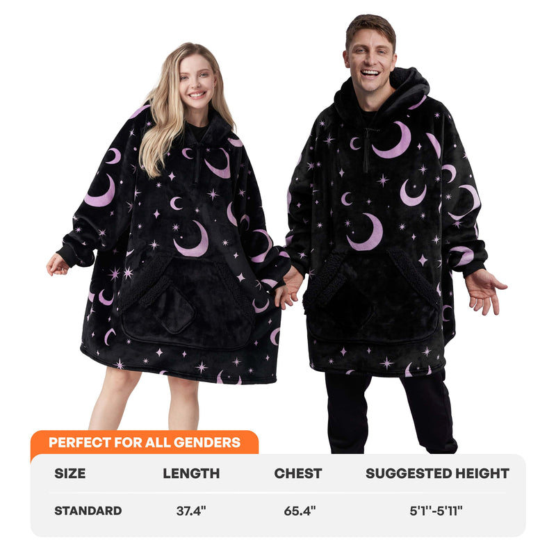 Adult Sherpa Wearable Blanket-Black Cat Shape