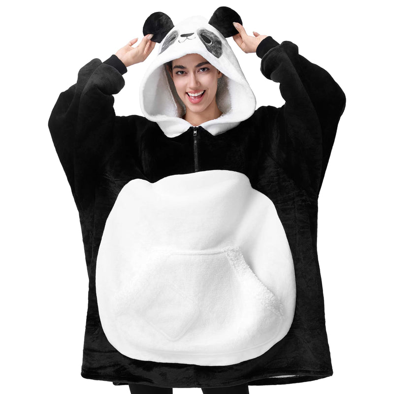 Adult Sherpa Wearable Blanket-Panda Shape