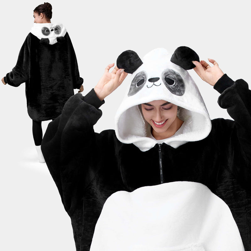 Adult Sherpa Wearable Blanket-Panda Shape