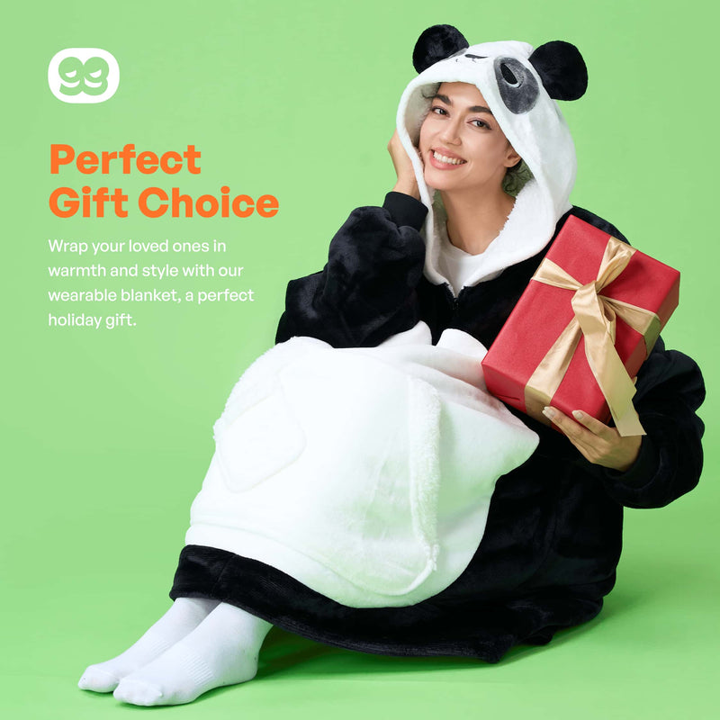 Adult Sherpa Wearable Blanket-Panda Shape