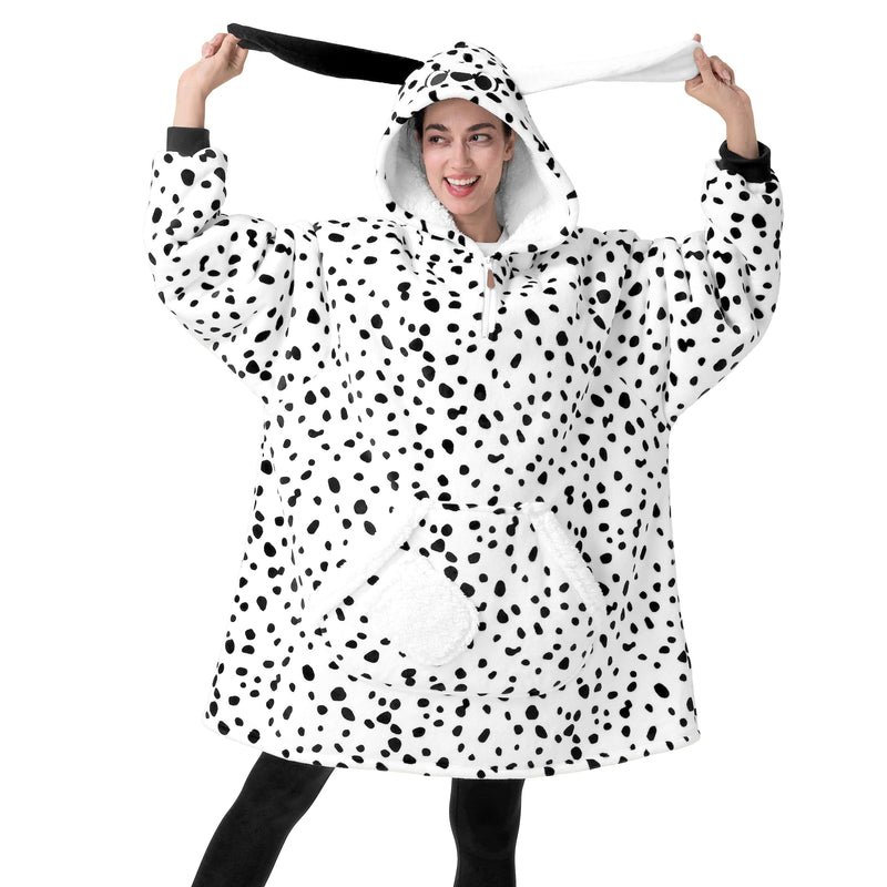 Adult Sherpa Wearable Blanket-Dalmatian Shape