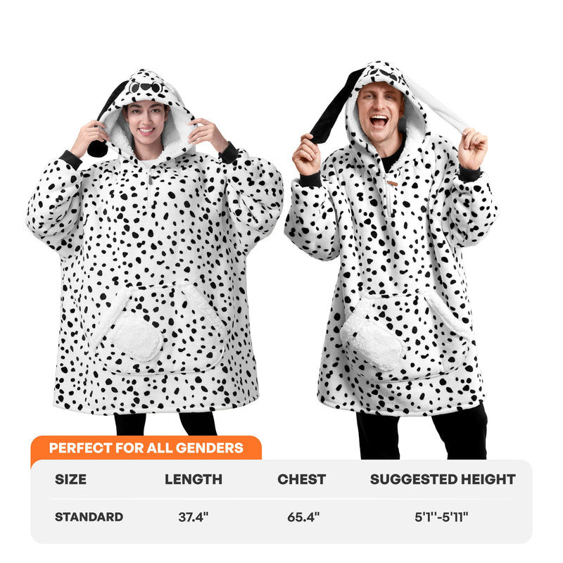 Adult Sherpa Wearable Blanket-Dalmatian Shape