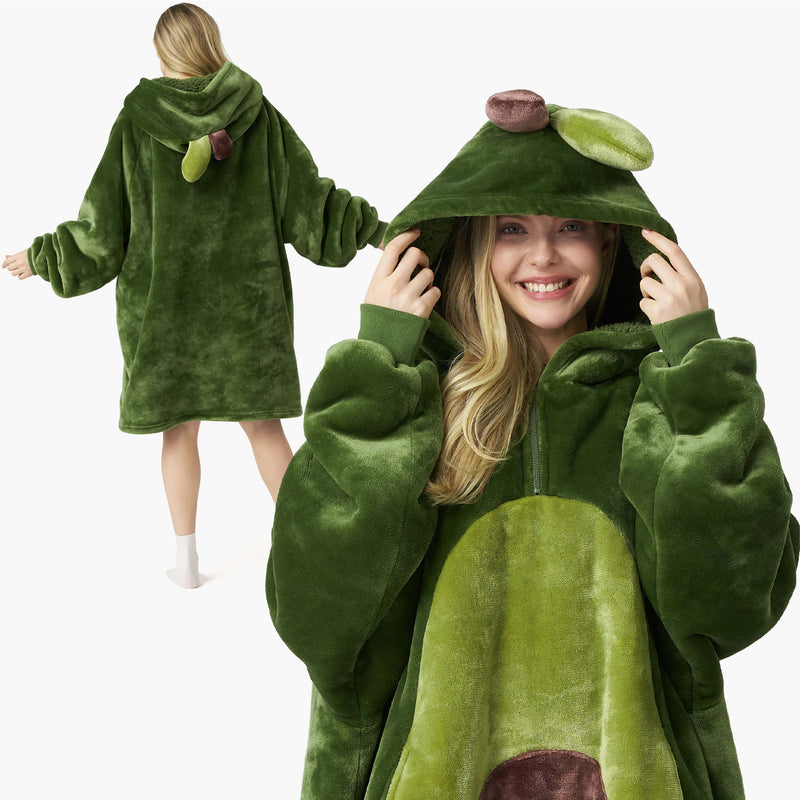 Adult Sherpa Wearable Blanket-Avocado Shape