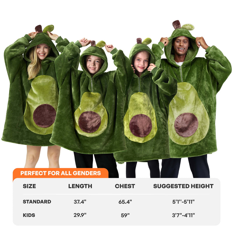 Adult Sherpa Wearable Blanket-Avocado Shape