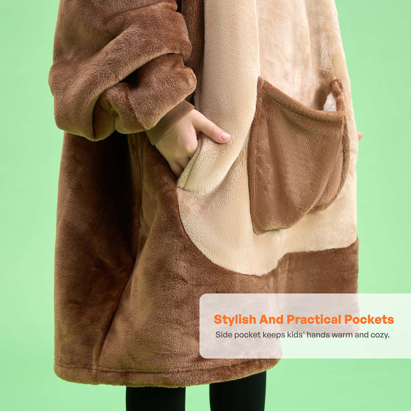 Kids' Sherpa Wearable Blanket-Sloth Shape