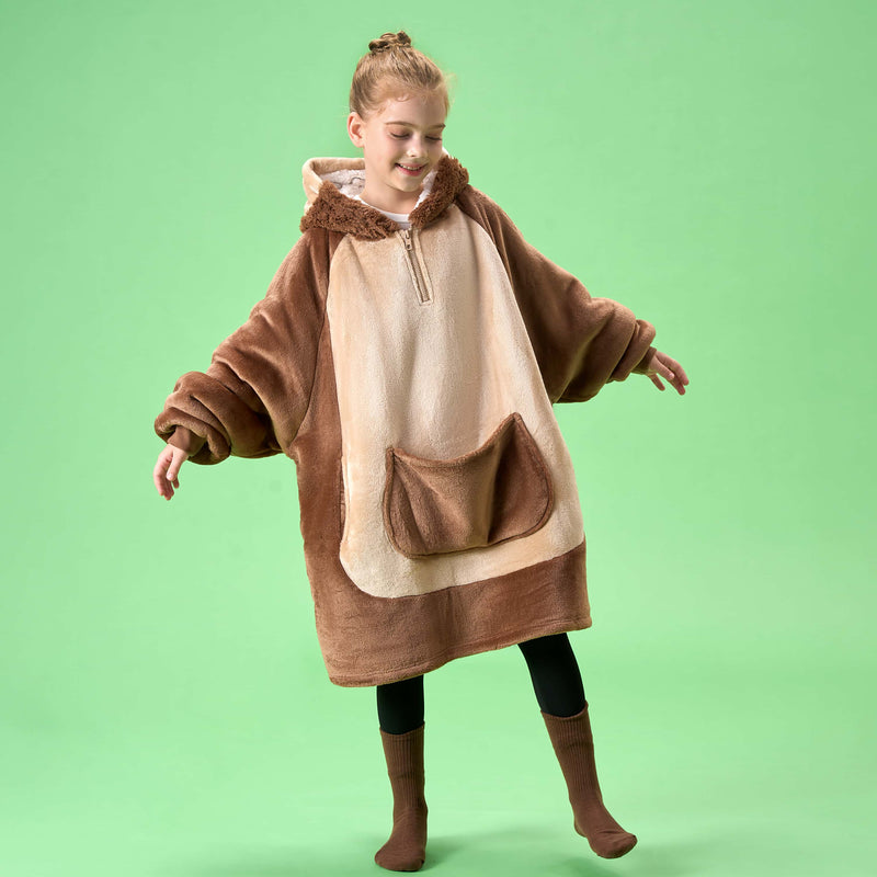 Kids' Sherpa Wearable Blanket-Sloth Shape