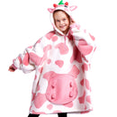 Kids' Sherpa Wearable Blanket-Strawberry Cow Shape