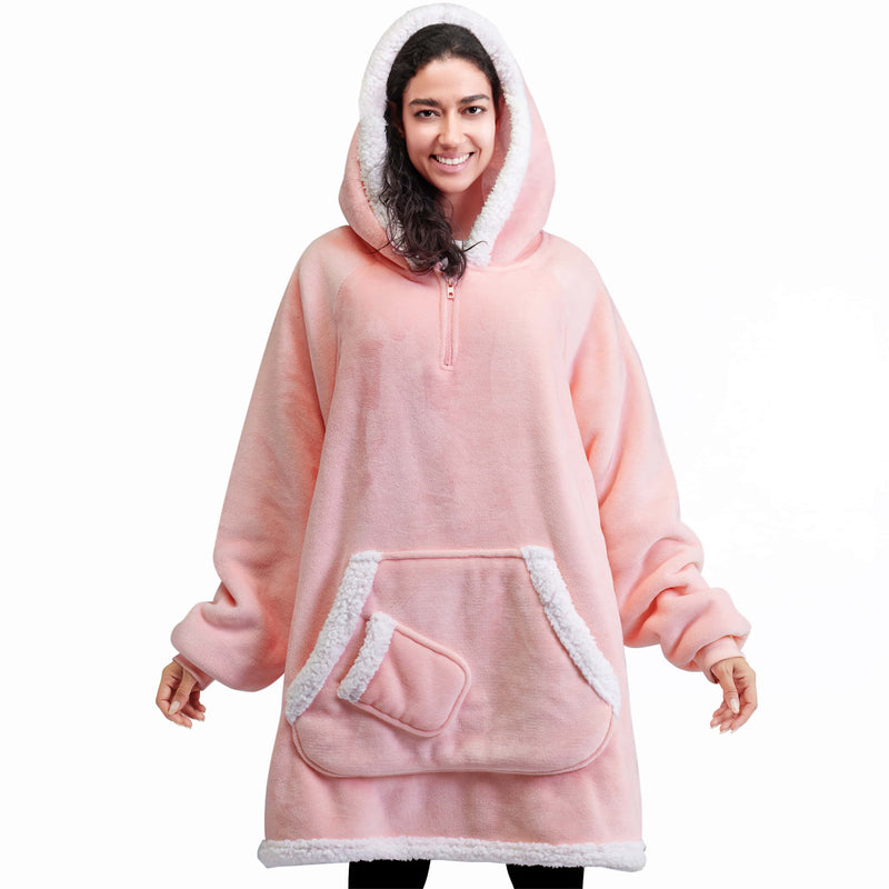 Adult Sherpa Wearable Blanket-Pink