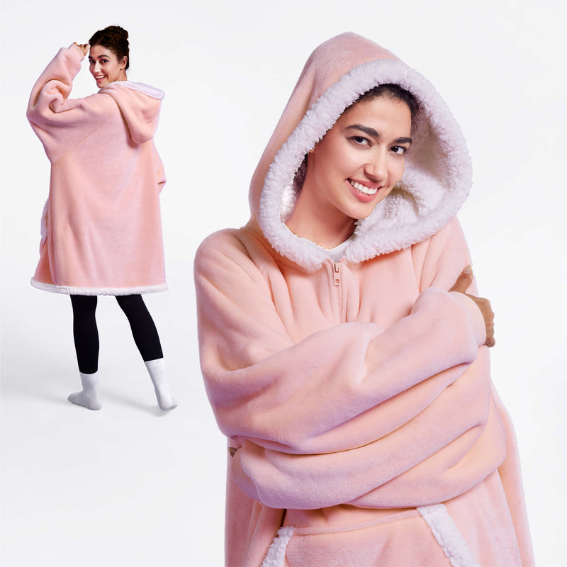 Adult Sherpa Wearable Blanket-Pink