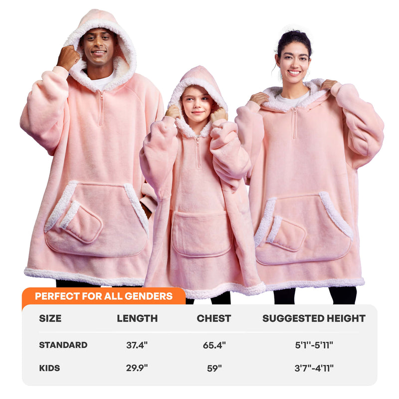 Adult Sherpa Wearable Blanket-Pink