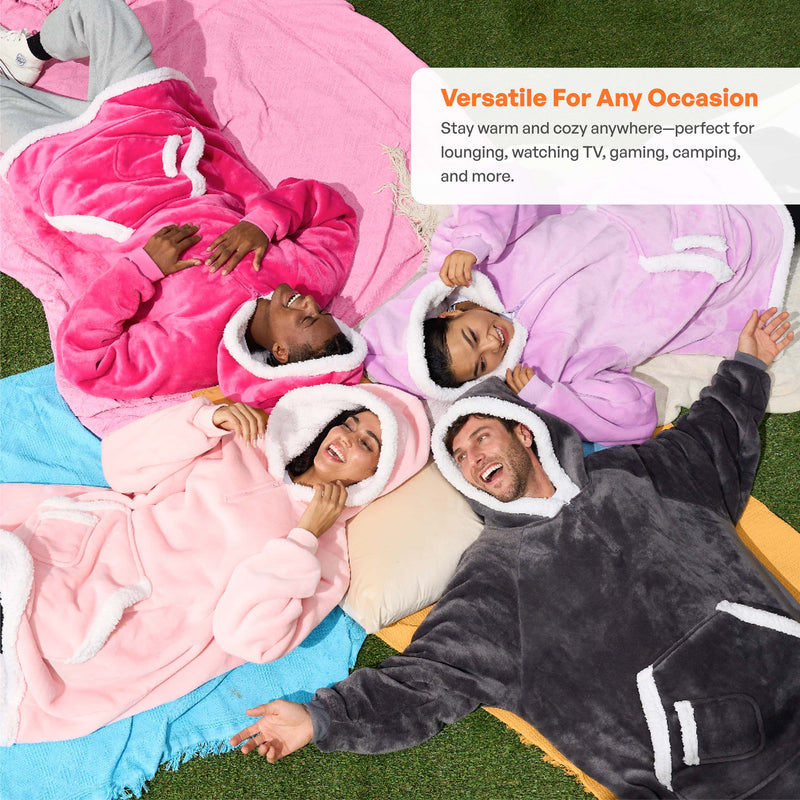 Adult Sherpa Wearable Blanket-Pink