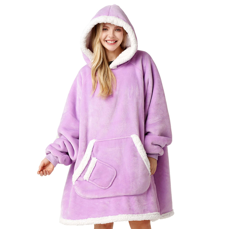 Adult Sherpa Wearable Blanket-Violet