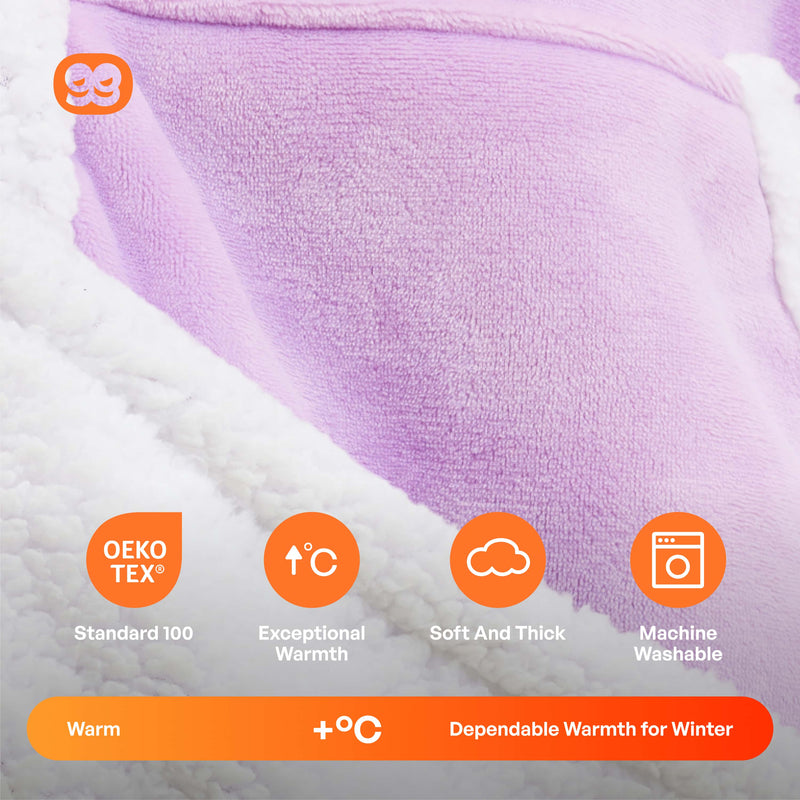 Adult Sherpa Wearable Blanket-Violet