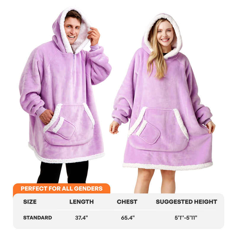 Adult Sherpa Wearable Blanket-Violet