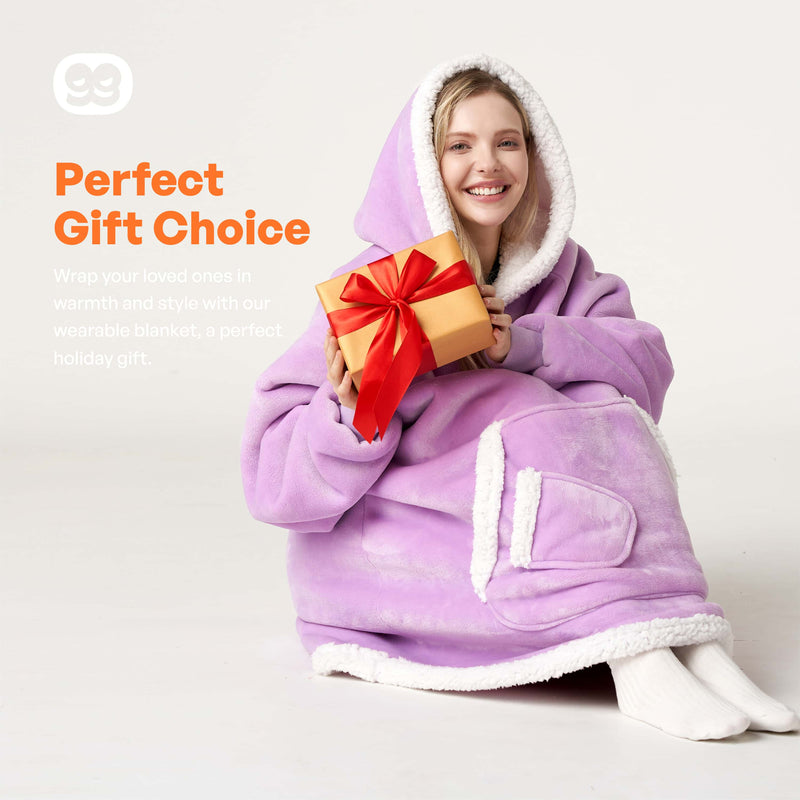 Adult Sherpa Wearable Blanket-Violet