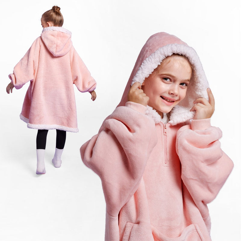 Kids' Sherpa Wearable Blanket-Pink