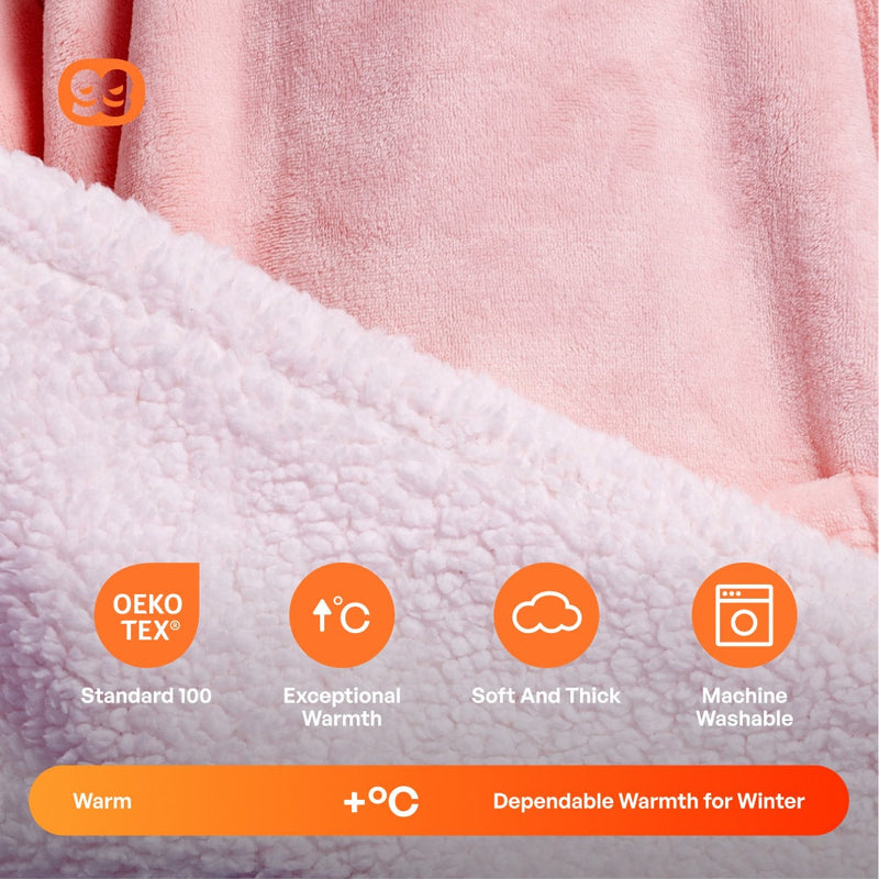 Kids' Sherpa Wearable Blanket-Pink