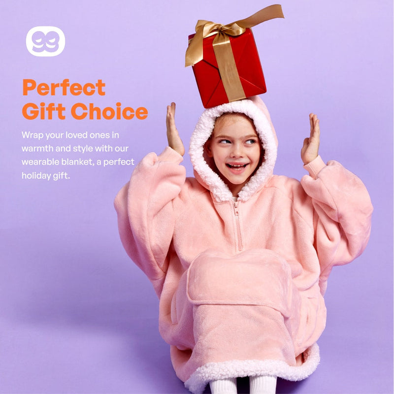 Kids' Sherpa Wearable Blanket-Pink