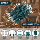JOYIN 100-Count Clear Mini Christmas String Lights (19.4 ft, Green Wire)