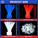 JOYIN 100 Pcs 4th of July Patriotic Glow Sticks Bulk with Connectors