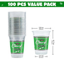 100Pcs 16oz Green Disposable PET Graduation Cups Class of 2026 Party Supplies