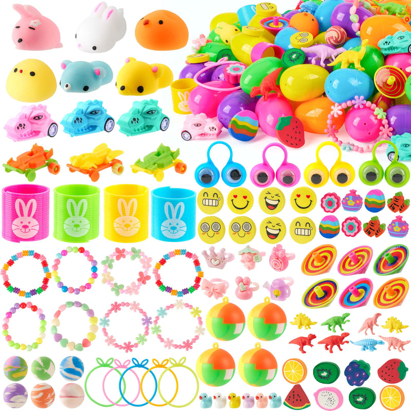 JOYIN 100 Pcs Prefilled Easter Eggs with Assorted Toys for Easter Egg ...