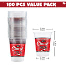 100Pcs 16oz Red Disposable PET Graduation Cups Class of 2026 Party Supplies