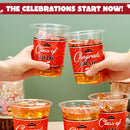 100Pcs 16oz Red Disposable PET Graduation Cups Class of 2026 Party Supplies