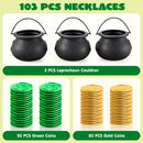 JOYIN 103 PCS St. Patrick's Day Cauldrons Set with Shamrock Coins