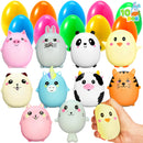 JOYIN 10 Pcs Jumbo Easter Eggs with Animal Squishy Toys
