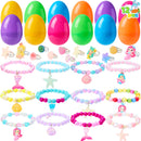 JOYIN 12 Pack Prefilled Easter Eggs with Beads Jewelry Toys