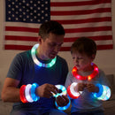 JOYIN 12 Pcs 4th of July Patriotic Light Up Pop Tubes & Glow Sticks Set