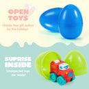 JOYIN 12 Pcs Easter Eggs with Rubber Cars