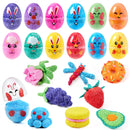JOYIN 12 Pcs Easter Prefilled Eggs with Foam Squishy Toys