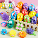 JOYIN 12 Pcs Easter Prefilled Eggs with Foam Squishy Toys