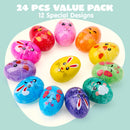 JOYIN 12 Pcs Easter Prefilled Eggs with Foam Squishy Toys