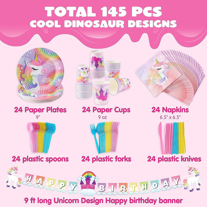 Affiche Fête Licorne Pin The Horn + 24 Cornes - Jeu Anniversaire Licorne Enfants